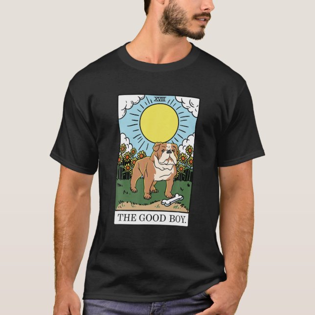 Camiseta The Good Boy Bulldog Aesthetic Tarot Card Puppy Lo (Anverso)