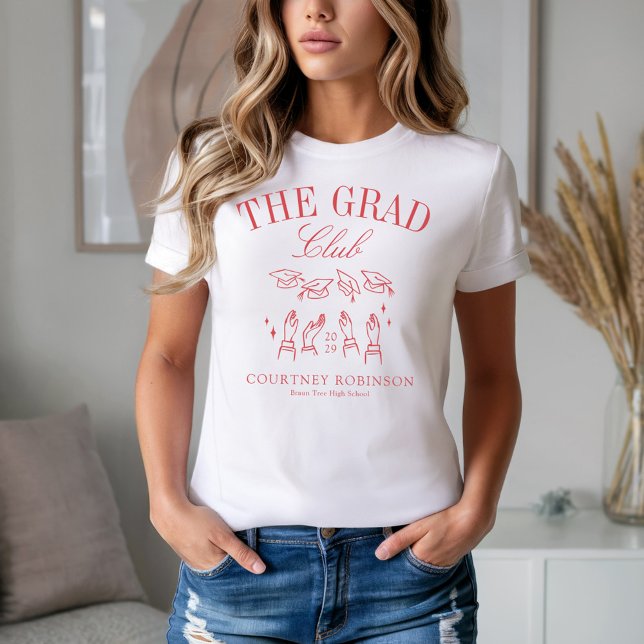 Camiseta The Grad Club Modern Red Graduation (Subido por el creador)
