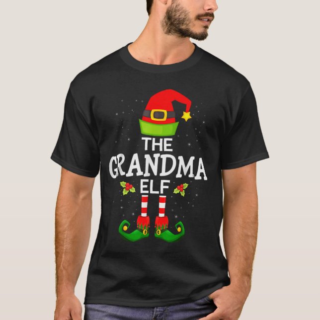 Camiseta The Grandma Elf Christmas Family Matching Pajama  (Anverso)