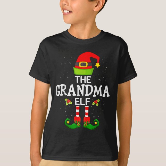 Camiseta The Grandma Elf Christmas Family Matching Pajama  (Anverso)