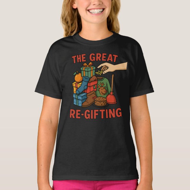 Camiseta The Great Re-Gifting – Funny White Elephant Christ (Anverso)