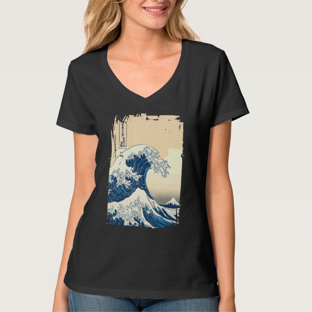 Camiseta The Great Wave off Kanagawa Japanese Aesthetic Clo (Anverso)