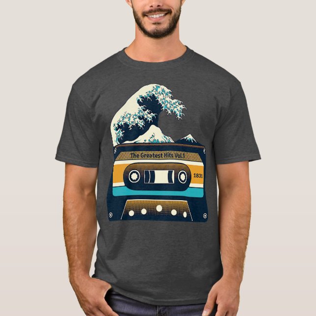 Camiseta The Great Wave Song of Kanagawa Cassette by Tobe F (Anverso)