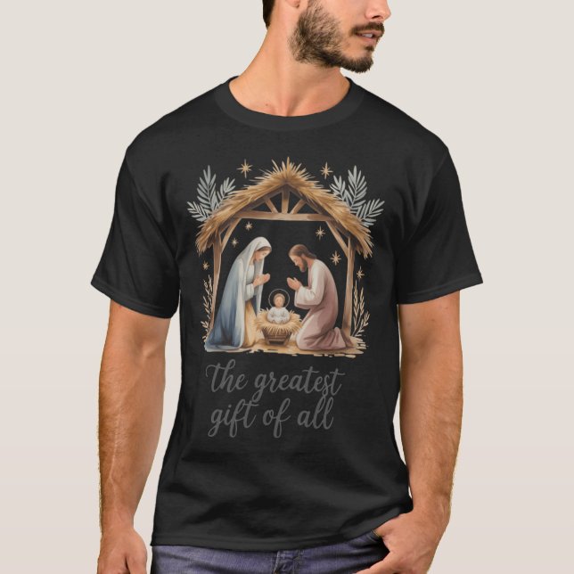 Camiseta The Greatest Gift For All Christmas Nativity Jesus (Anverso)