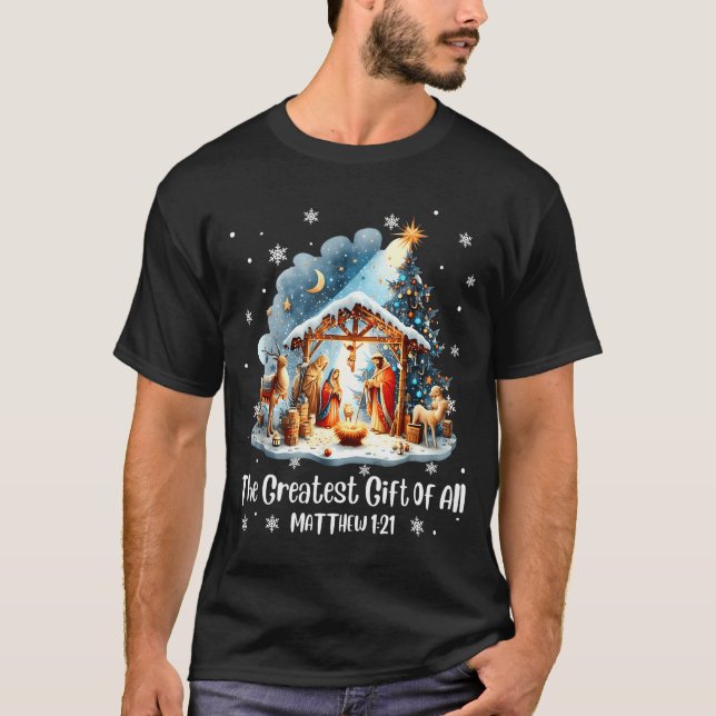 Camiseta The Greatest Gift For All Christmas Nativity Jesus (Anverso)