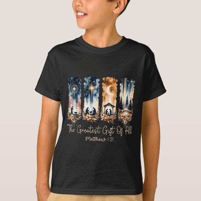 Camiseta The Greatest Gift For All Christmas Nativity Jesus (Anverso)