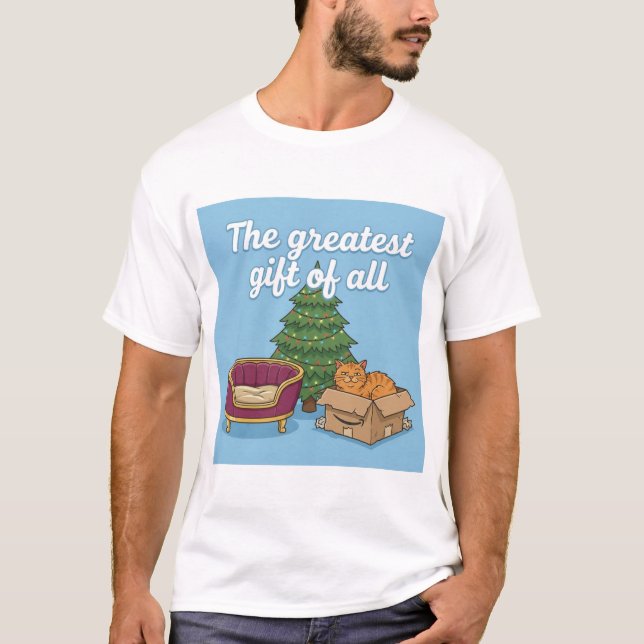 Camiseta The Greatest Gift of All – Christmas Cat Tee (Anverso)
