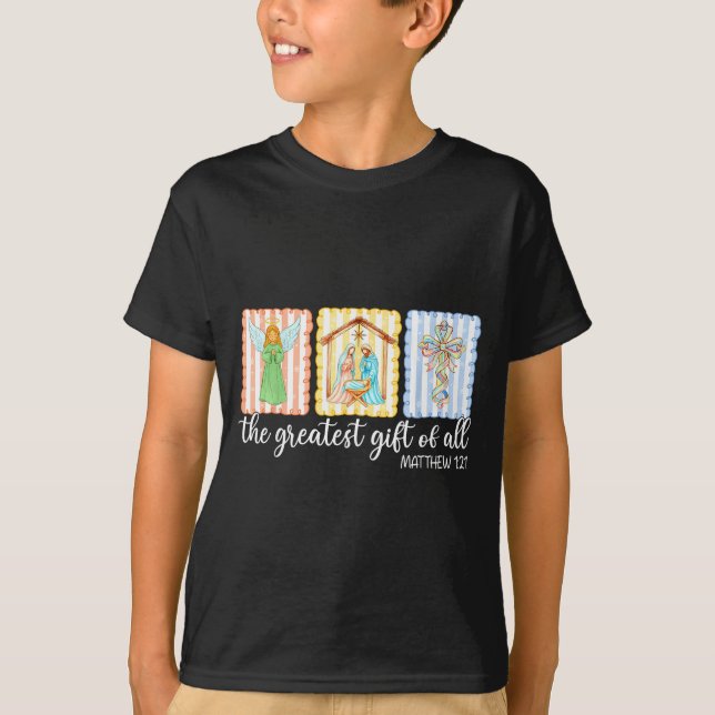 Camiseta The Greatest Gift Of All Christmas Nativity Jesus  (Anverso)