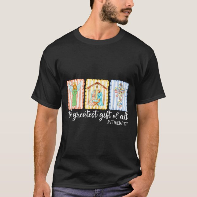Camiseta The Greatest Gift Of All Christmas Nativity Jesus  (Anverso)