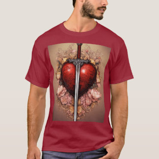 Camiseta The Heart's Guardian: Sword and Heart Print T-Shir