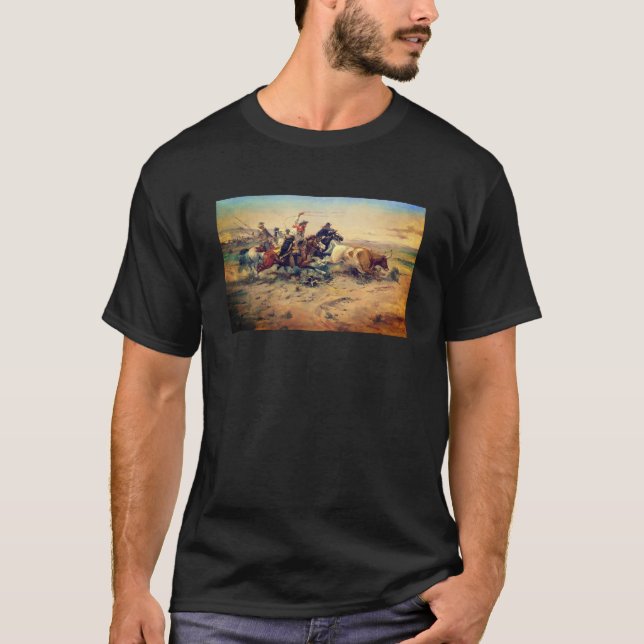 Camiseta The Herd Quitter (por C. M. Russell, c. 1897) (Anverso)