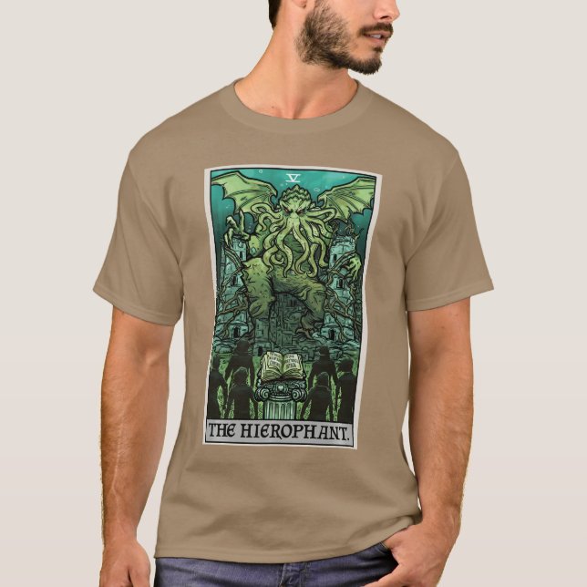 Camiseta The Hierophantarot Card Cthulhu Classic Horror Hal (Anverso)