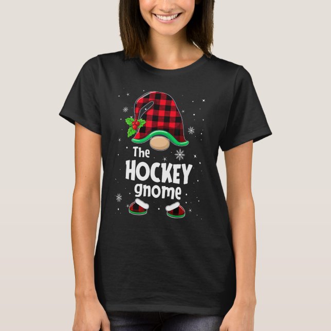 Camiseta The Hockey Gnome Buffalo Plaid Christmas Matching  (Anverso)