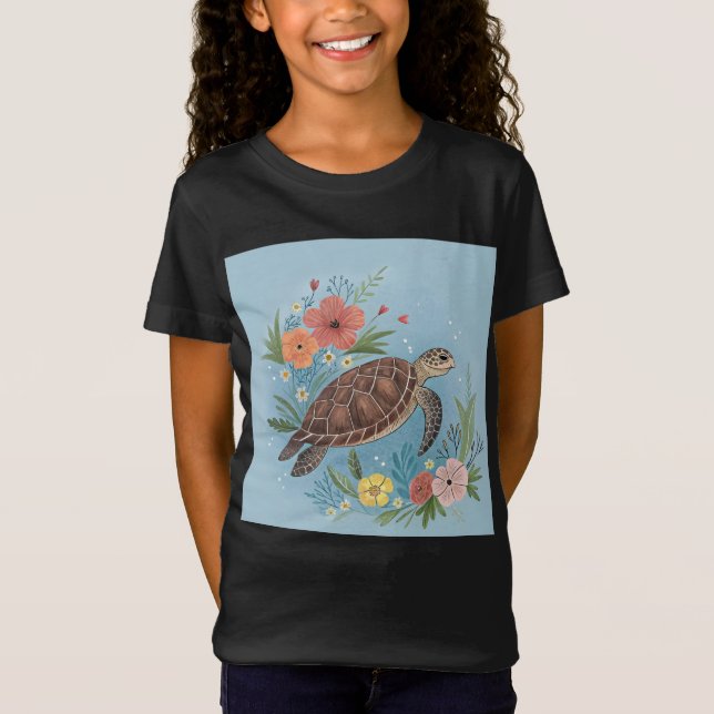 Camiseta The illustration of a sea turtle (Anverso)