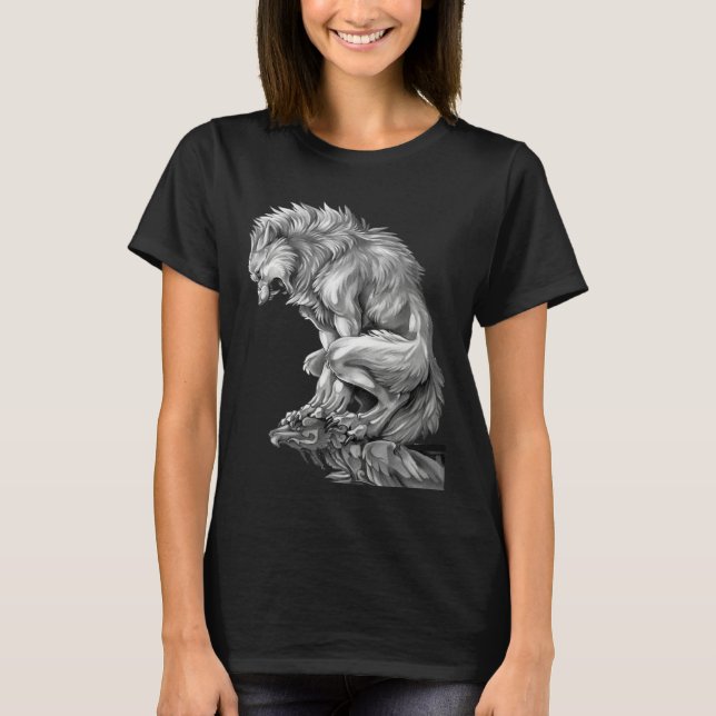 Camiseta The King of The Werewolf Medieval Wolf Curse Monst (Anverso)