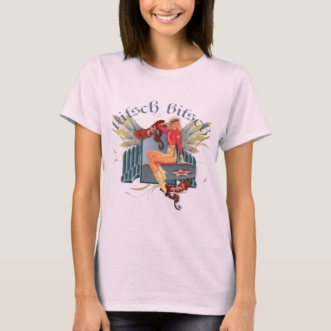 Camiseta The Kitsch Bitsch : Fly Girl Tattoo Pin-Up (Anverso)