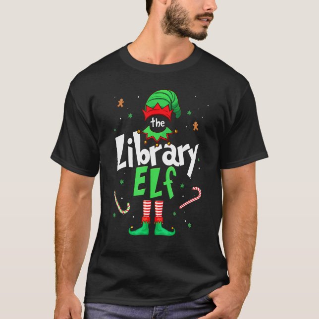 Camiseta The Library Elf Xmas Matching Christmas For Family (Anverso)