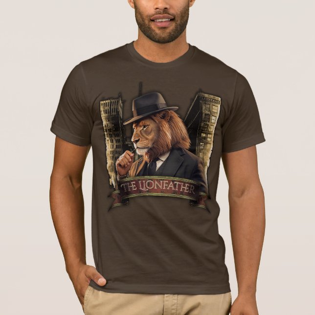 Camiseta The Lionfather – Mafia Style Lion in Suit (Anverso)