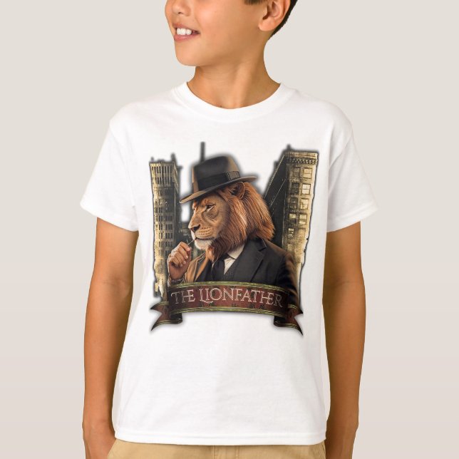Camiseta The Lionfather – Mafia Style Lion in Suit (Anverso)
