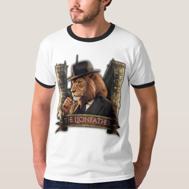 Camiseta The Lionfather – Mafia Style Lion in Suit (Anverso)