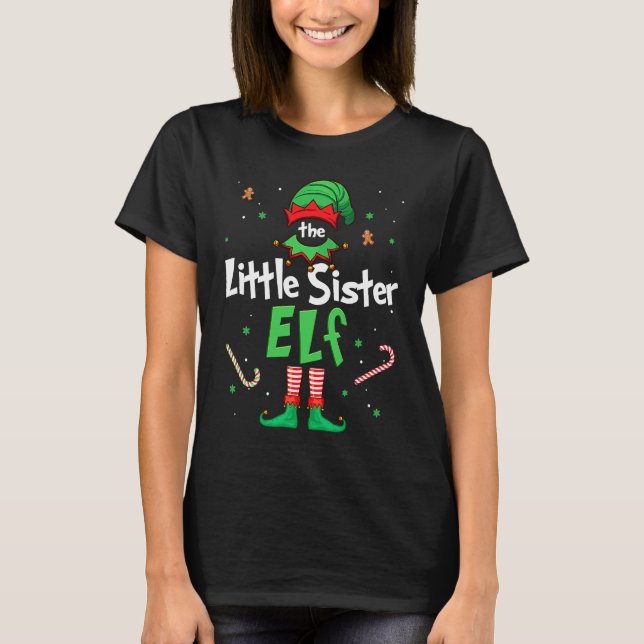 Camiseta The Little Sister Elf Xmas Matching Christmas For  (Anverso)