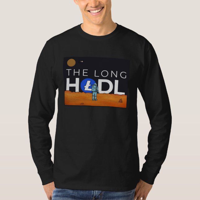 Camiseta The Long Hodl, Litecoin To The Moon Crypto Item Be (Anverso)