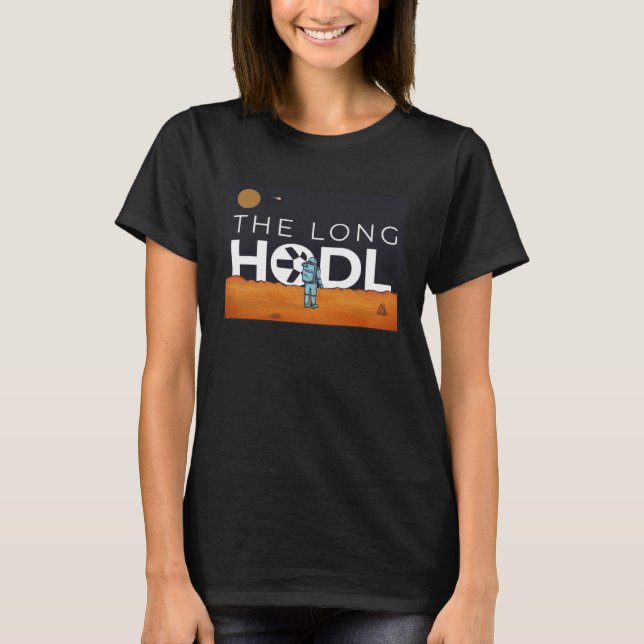 Camiseta The Long Hodl, Qaunt To The Moon Crypto Item Bear  (Anverso)