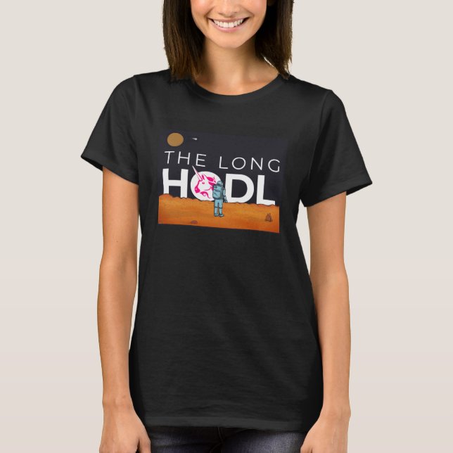 Camiseta The Long Hodl, Uniswap To The Moon Crypto Item Bea (Anverso)