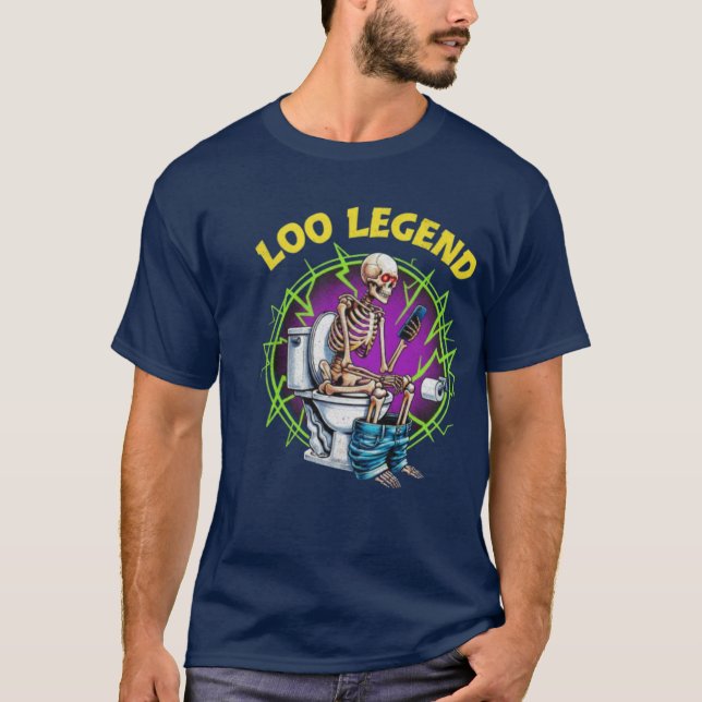 Camiseta The Loo Legend Skeleton on Toilet Graphic (Anverso)