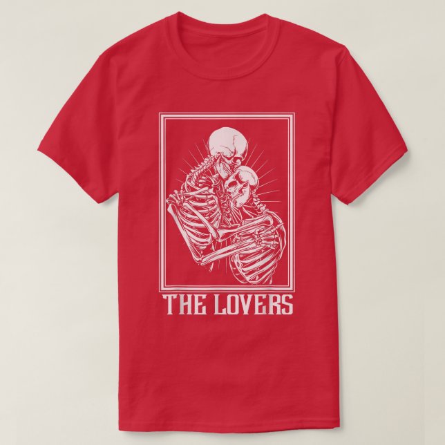 Camiseta The Lovers Skeleton Tarot Card Gothic Witch Occult (Diseño del anverso)