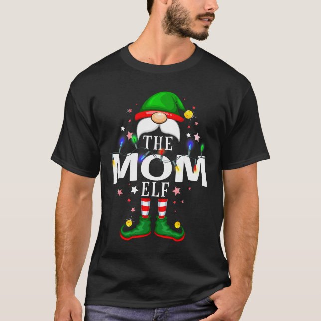 Camiseta The Mom Elf Christmas Family Pajama Party  (Anverso)