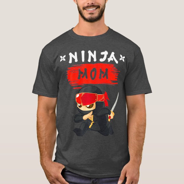 Camiseta The mom Ninja Birthday Party Funny ninja Gift (Anverso)