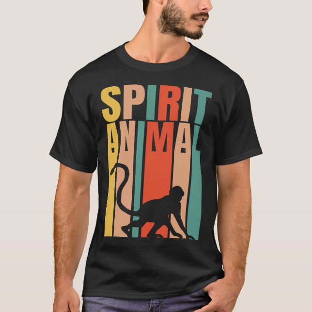 Camiseta The Monkey Is My Spirit Animal  Retro (Anverso)