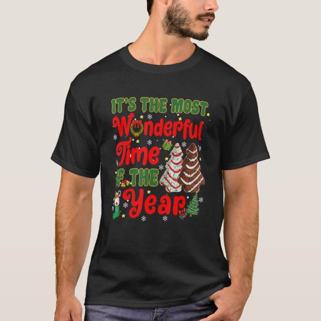 Camiseta The Most Wonderful Christmas Snack Cake Time Of Th (Anverso)