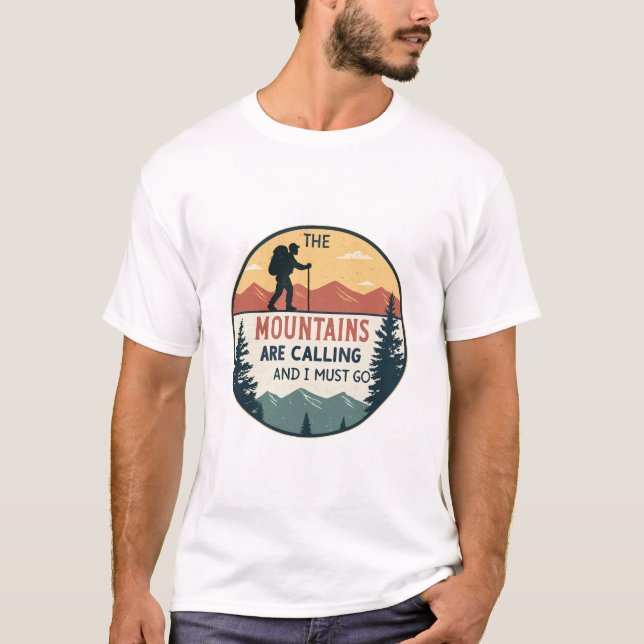 Camiseta The Mountains Are Calling And I Must Go | Retro (Anverso)