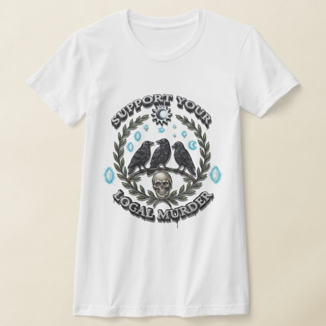 Camiseta The Murder's Calling: Mystical Crow & Skull Graphi (Distribución)