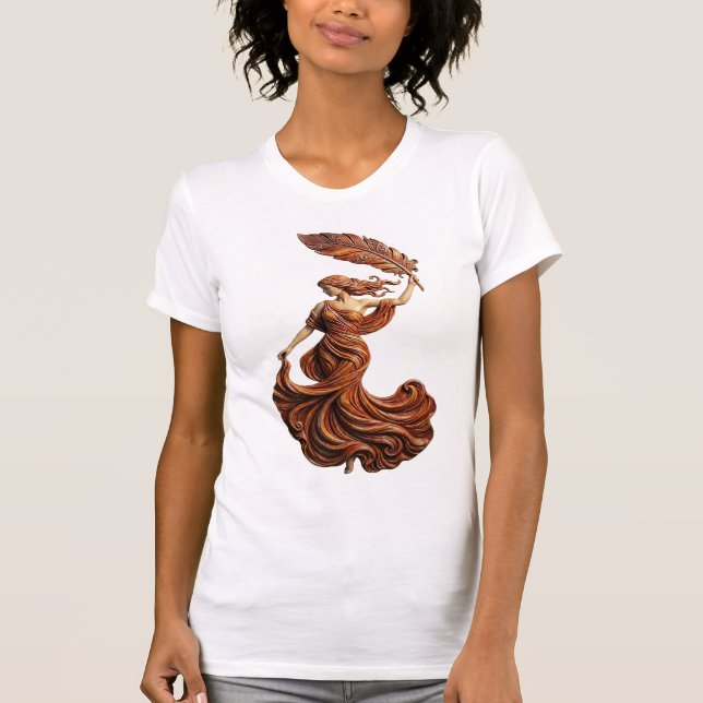 Camiseta "The Muse of Fluidity" – Artistic Feather Goddess  (Anverso)