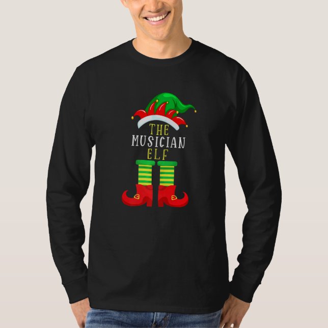 Camiseta The Musician Elf Christmas Family Matching Xmas (Anverso)