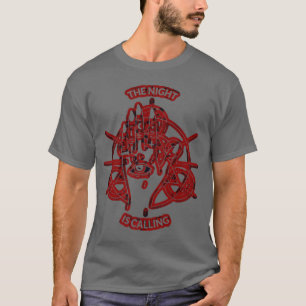 Camiseta The Night Is Calling Bohemian Black Red Designer11
