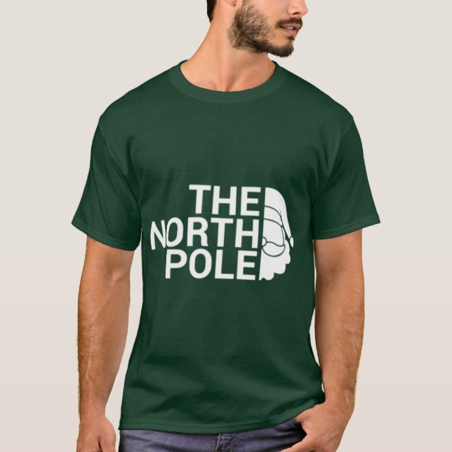 Camiseta The North Pole White funny Christmas pun design (Anverso)