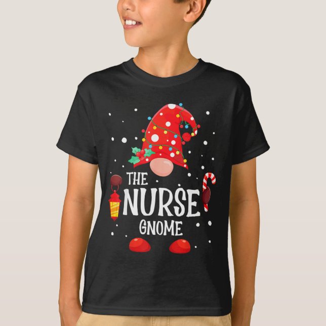 Camiseta The Nurse Gnome Matching Family Christmas Gnome Pa (Anverso)