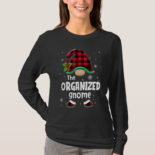 Camiseta The Organized Gnome Buffalo Plaid Christmas Matchi (Anverso)