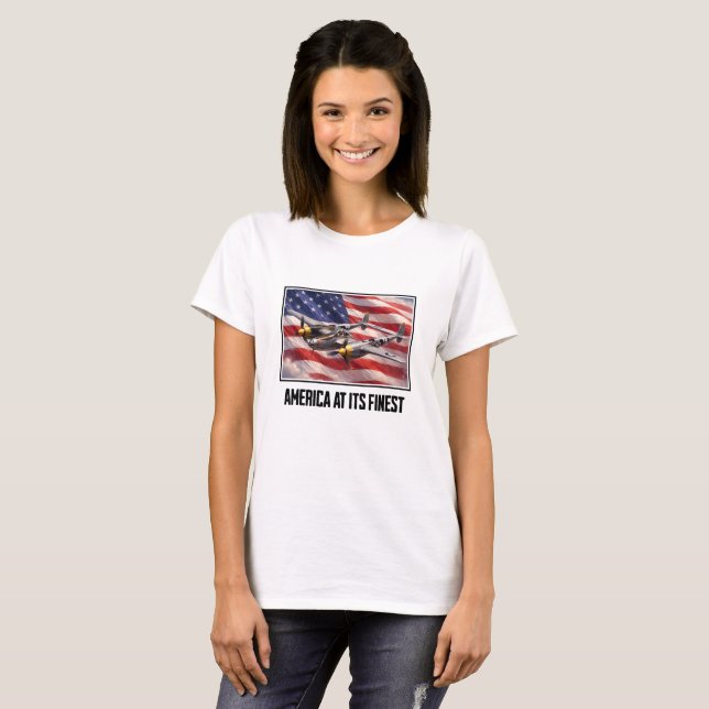 Camiseta The P-38 Lightning - America at its Finest (Anverso completo)