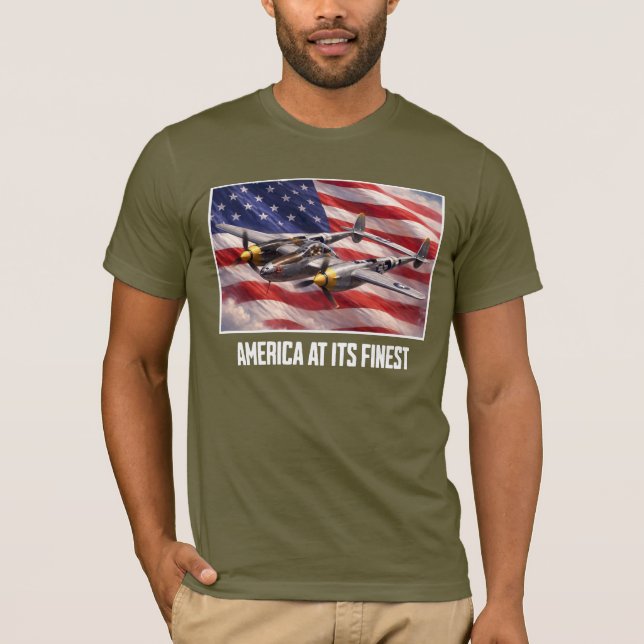 Camiseta The P-38 Lightning - America at its Finest (Anverso)