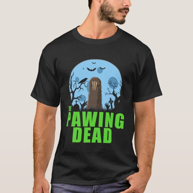 Camiseta The Pawing Dead  Zombie Sloth Paw Halloween Costum (Anverso)