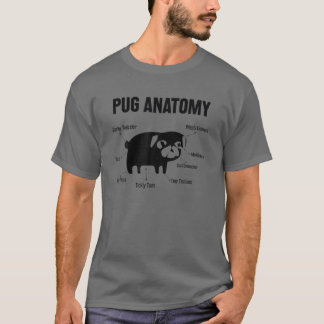 Camiseta The Pug Anatomy Funny Pug Gift