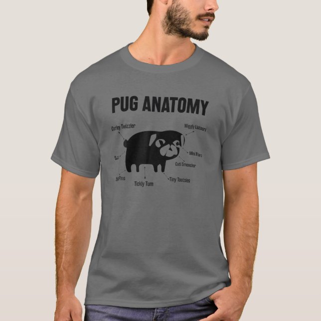Camiseta The Pug Anatomy Funny Pug Gift (Anverso)