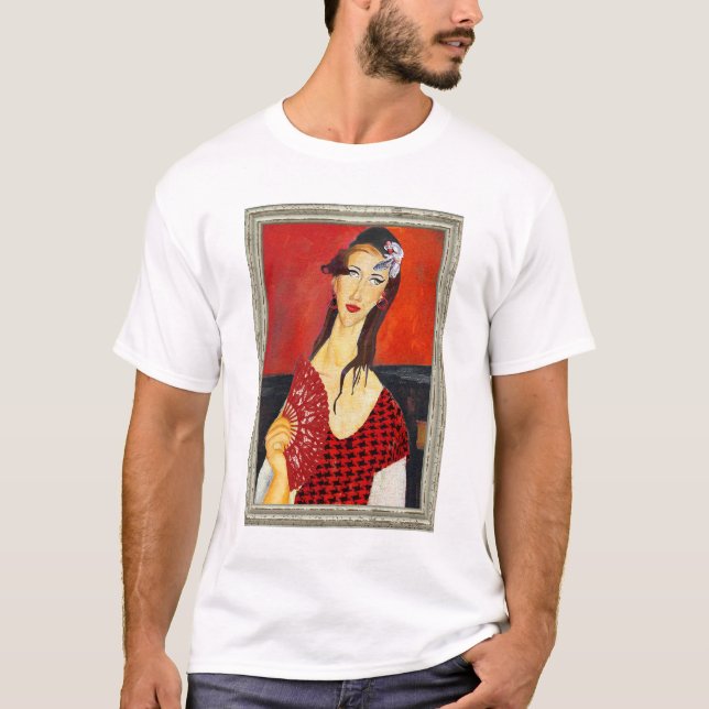 Camiseta The Red Fan (based on Modigliani's painting) (Anverso)