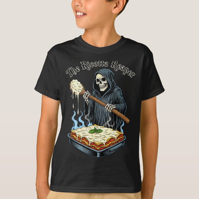 Camiseta The Ricotta Reaper Funny Italian Halloween Lasagna (Anverso)