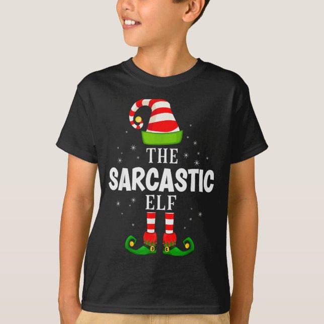 Camiseta The Sarcastic Elf Christmas Pjs Matching Pajama  (Anverso)